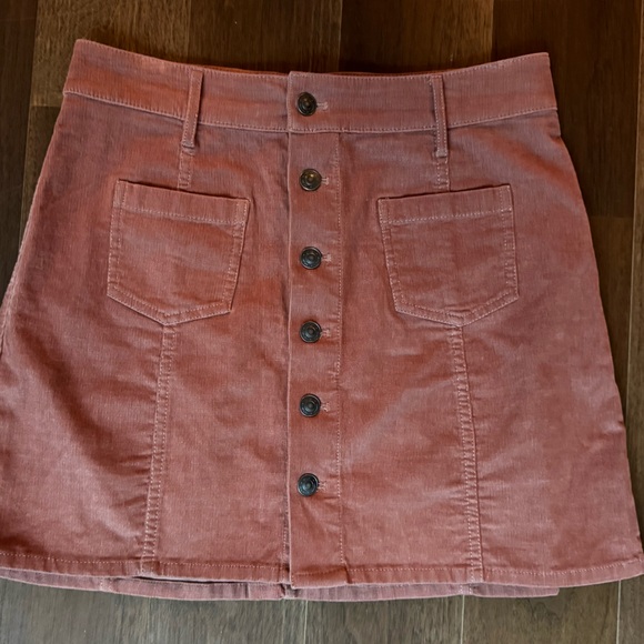 Aerie Corduroy Button Front High Waist Mini Skirt - Picture 4 of 5